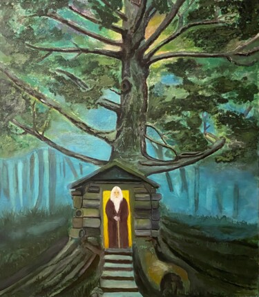 Pintura titulada "Hermit Forester" por Nadiia Boichenko, Obra de arte original, Acrílico