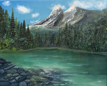 Painting titled "Nature of Canada" by Nadiia Boichenko, Original Artwork, Oil