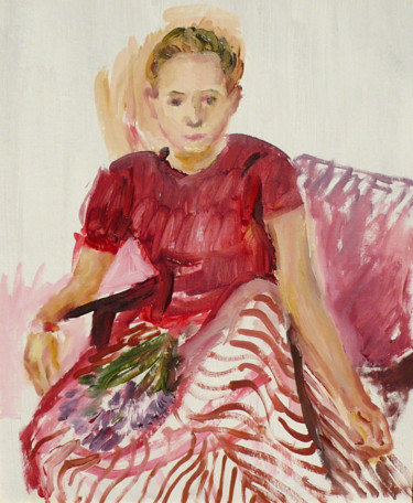 Painting titled "Katia with Everlast…" by Nadina Pascariu, Original Artwork, Oil