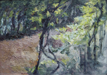 Painting titled "Spring Scene" by Nadina Pascariu, Original Artwork, Oil