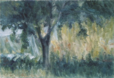 Painting titled "Plum Tree" by Nadina Pascariu, Original Artwork, Oil