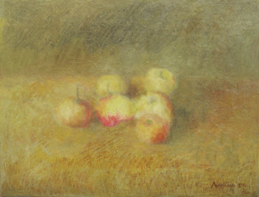 Painting titled "Apples" by Nadina Pascariu, Original Artwork, Oil