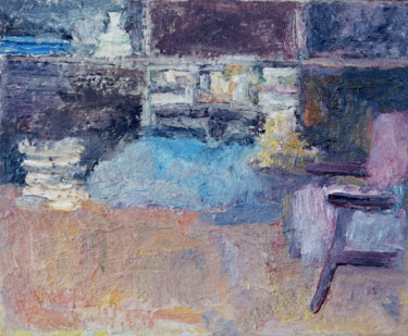Painting titled "The Studio" by Nadina Pascariu, Original Artwork, Oil
