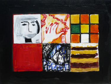 Painting titled "Rubik Niche" by Nadina Pascariu, Original Artwork, Acrylic
