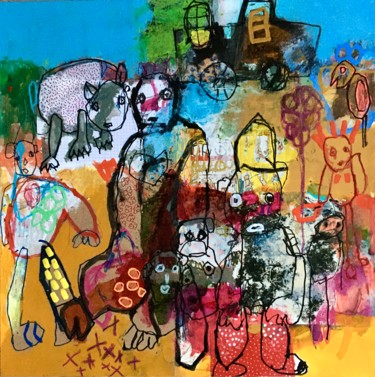 Il faut tourner la page Peinture intitulée "Il faut tourner la…" par Bourgne Bourgne, Œuvre d'art originale, Acrylique