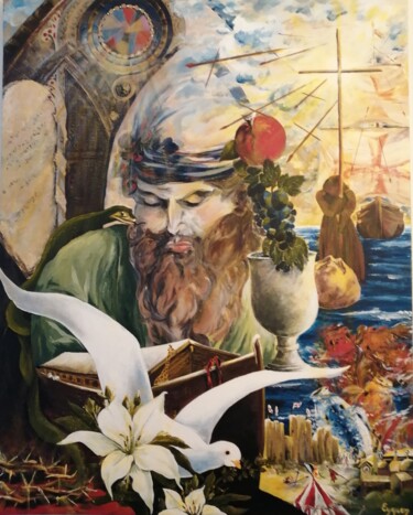 Pittura intitolato "La Controverse" da Eyquem, Opera d'arte originale, Acrilico Montato su Pannello di legno