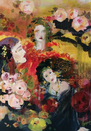 Peinture intitulée "Histoires de femmes" par Eyquem, Œuvre d'art originale, Acrylique Monté sur Châssis en bois