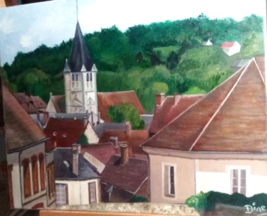 Painting titled "Longny au Perche" by Nadine Bichon, Original Artwork