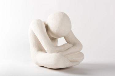 Sculpture intitulée "Accablé" par Nadine Delachenal, Œuvre d'art originale, Béton cellulaire
