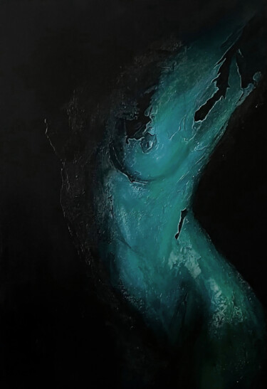 Pintura intitulada "Nu.i.Bleu" por Nadine Denjean, Obras de arte originais, Acrílico
