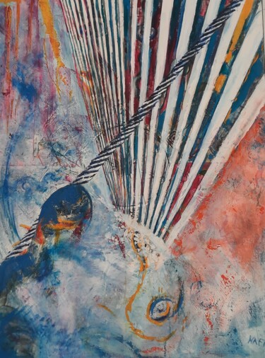 Pintura titulada "funambule" por Nadine Flicourt (nafli), Obra de arte original, Acrílico Montado en Bastidor de camilla de…