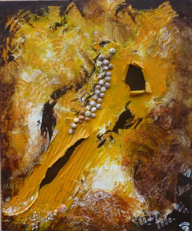 Painting titled "reve de chocolat" by Nadine Flicourt (nafli), Original Artwork, Acrylic