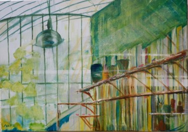 Painting titled "atelier" by Nadine Flicourt (nafli), Original Artwork, Acrylic