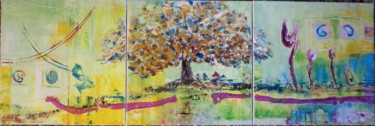 Картина под названием "arbre." - Nadine Flicourt (nafli), Подлинное произведение искусства, Акрил