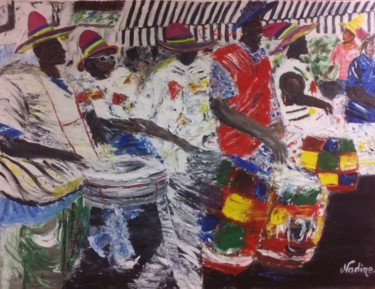 Painting titled "carnaval" by Nadine Flicourt (nafli), Original Artwork