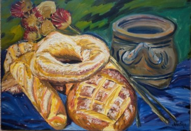 Pintura titulada "pains" por Nadine Flicourt (nafli), Obra de arte original, Oleo