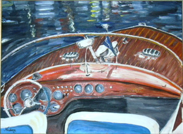 Painting titled "riva" by Nadine Flicourt (nafli), Original Artwork, Oil