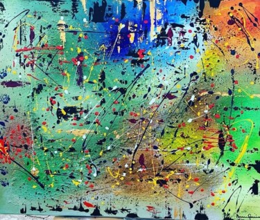 Peinture intitulée "Libération du hors…" par Ng_abstrait_paint, Œuvre d'art originale, Acrylique Monté sur Châssis en bois