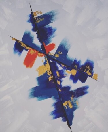 Peinture intitulée "Cosmic blue" par Ng_abstrait_paint, Œuvre d'art originale, Acrylique Monté sur Châssis en bois