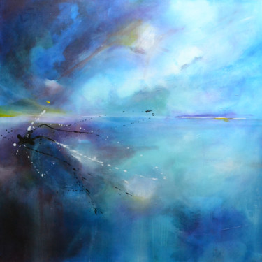 Rêve Bleu. Peinture intitulée "Rêve Bleu." par Nadine Genesse, Œuvre d'art originale, Acrylique Monté sur Châssis en bois