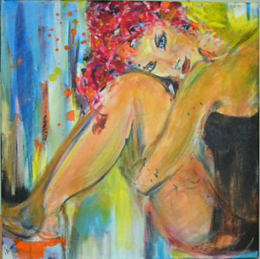 Painting titled "Miss confetti" by Nadine Genesse, Original Artwork, Acrylic
