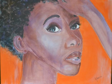 Painting titled "Miss Terre" by Nadine Genesse, Original Artwork, Acrylic Mounted on Wood Stretcher frame