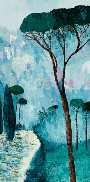 Ζωγραφική με τίτλο "Souvenir de Provence" από Nadine Hardy, Αυθεντικά έργα τέχνης, Ακρυλικό Τοποθετήθηκε στο Ξύλινο φορείο σ…