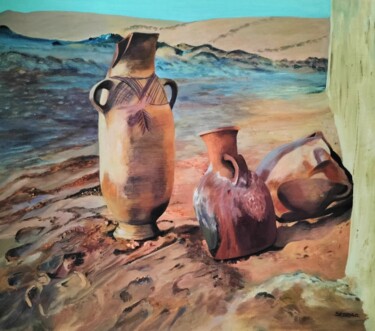 Malerei mit dem Titel "Merzouga" von Nadine Imbert, Original-Kunstwerk, Acryl