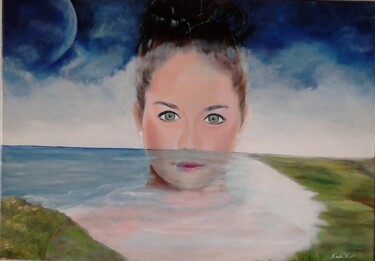 Painting titled "MYSTERE" by Nadine Jacot (Nad-Ev), Original Artwork