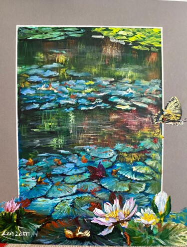 Pintura titulada "Giverny autrement 4…" por Nadine Lenzotti, Obra de arte original, Acrílico