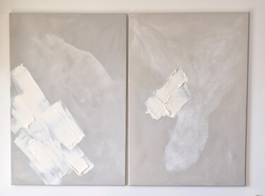 Peinture intitulée "Weiße Schatten" par Nadine Ritter, Œuvre d'art originale, Acrylique