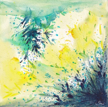 Malerei mit dem Titel "Joie orageuse" von Nadine Stoeltzlen, Original-Kunstwerk, Aquarell