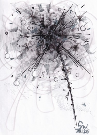 Drawing titled "2020-10 n°5" by Nadine Stoeltzlen, Original Artwork, Ballpoint pen