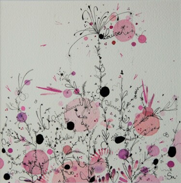 Painting titled "Louise" by Nadine Stoeltzlen, Original Artwork, Watercolor Mounted on Glass