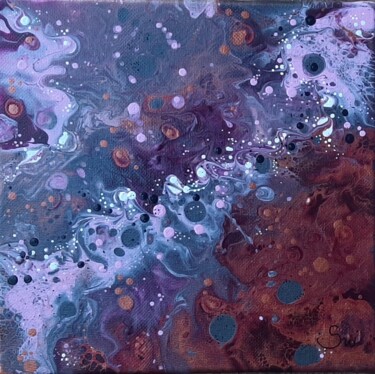 Painting titled "Roses et Paillettes…" by Nadine Stoeltzlen, Original Artwork, Acrylic Mounted on Wood Stretcher frame