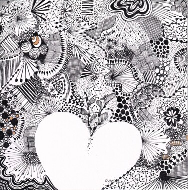 图画 标题为“Pensées d'Amour” 由Nadine Stoeltzlen, 原创艺术品, 墨