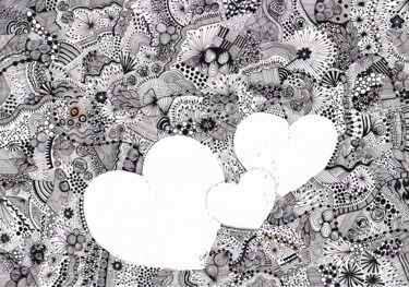 Рисунок под названием "GRANDES PENSEES D'A…" - Nadine Stoeltzlen, Подлинное произведение искусства, Чернила
