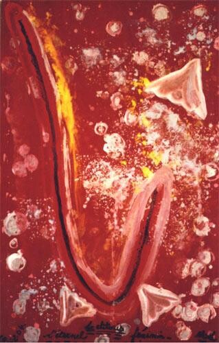 Peinture intitulée "Le clitoris - l'éte…" par Nadine Thomas, Œuvre d'art originale, Huile