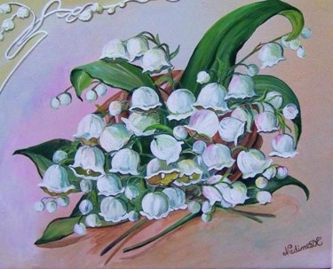 Peinture intitulée "Brins de muguet" par Nadine Coffinier, Œuvre d'art originale, Acrylique