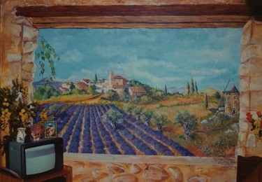 Painting titled "la provence" by Nadine Coffinier, Original Artwork