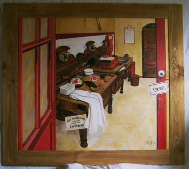 「la vieille boucherie」というタイトルの絵画 Nadine Coffinierによって, オリジナルのアートワーク