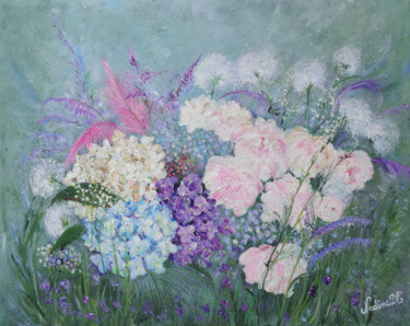 Pittura intitolato "impression florale" da Nadine Coffinier, Opera d'arte originale, Acrilico