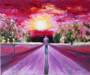 Peinture intitulée "AU LOIN" par Nad-Ev, Œuvre d'art originale
