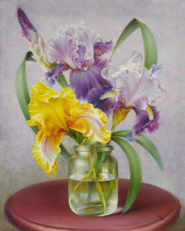 Malarstwo zatytułowany „Iris” autorstwa Nadine Malino, Oryginalna praca, Olej