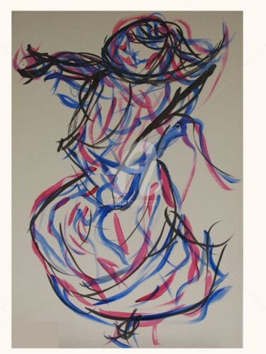 Peinture intitulée "Danse de la colère" par Nadine Monchaud, Œuvre d'art originale, Huile