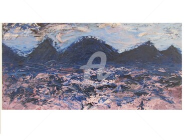 Peinture intitulée "Montagnes" par Nadine Monchaud, Œuvre d'art originale, Huile