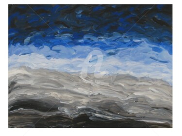 Peinture intitulée "Ciel noir" par Nadine Monchaud, Œuvre d'art originale, Huile