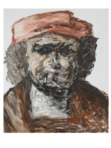 Peinture intitulée "D’après Rembrandt" par Nadine Monchaud, Œuvre d'art originale