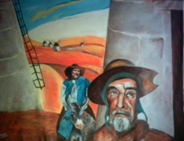 Peinture intitulée "Vieil Hidalgo" par Nadine Nicaise, Œuvre d'art originale