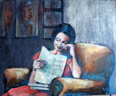 Peinture intitulée "La vieille lettre" par Nadine Nicaise, Œuvre d'art originale, Acrylique
